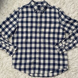 American eagle men’s size large long sleeve button down dress shirt blue plaid